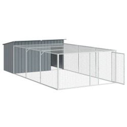 Niche pour chien avec cour anthracite 197x396x110 cm 