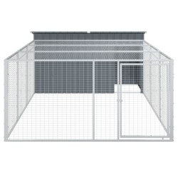 Niche pour chien avec cour anthracite 197x396x110 cm 