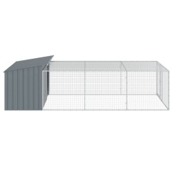Niche pour chien avec cour anthracite 197x396x110 cm 
