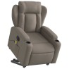 Fauteuil inclinable de massage électrique Taupe Tissu 