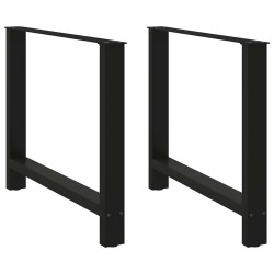 Pieds de table à manger Noir 2 pièces 90 x (72-73) cm Acier 