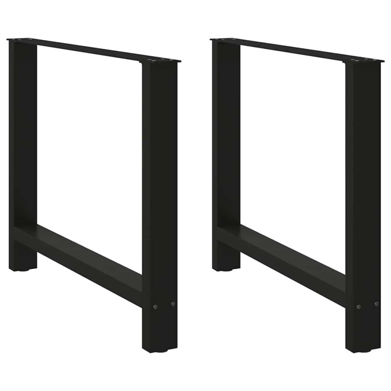 Pieds de table à manger Noir 2 pièces 90 x (72-73) cm Acier 
