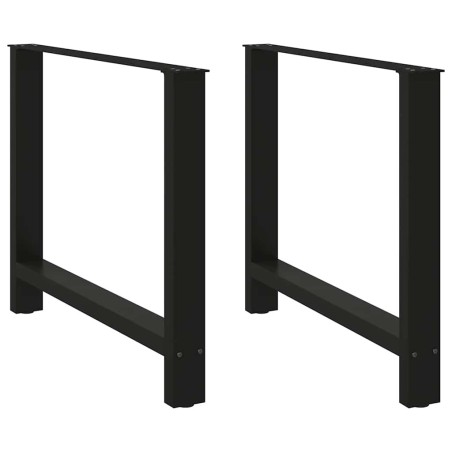Pieds de table à manger Noir 2 pièces 90 x (72-73) cm Acier 