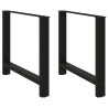 Pieds de table à manger Noir 2 pièces 90 x (72-73) cm Acier 