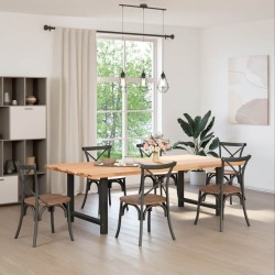 Pieds de table à manger Noir 2 pièces 90 x (72-73) cm Acier 