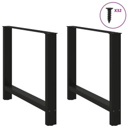 Pieds de table à manger Noir 2 pièces 90 x (72-73) cm Acier 