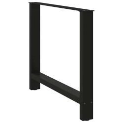 Pieds de table à manger Noir 2 pièces 90 x (72-73) cm Acier 