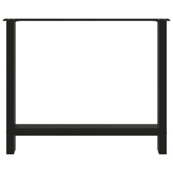 Pieds de table à manger Noir 2 pièces 90 x (72-73) cm Acier 