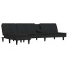 Canapé-lit en forme de L noir 255x140x70 cm velours 