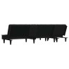 Canapé-lit en forme de L noir 255x140x70 cm velours 