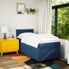 Sommier à lattes de lit avec matelas Bleu 90x190 cm Tissu 