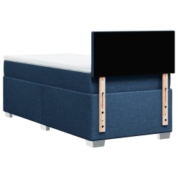 Sommier à lattes de lit avec matelas Bleu 90x190 cm Tissu 