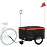 Remorque de vélo noir et orange 30 kg fer 