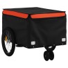 Remorque de vélo noir et orange 30 kg fer 