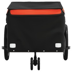 Remorque de vélo noir et orange 30 kg fer 