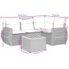 Salon de jardin 5 pcs avec coussins gris résine tressée 