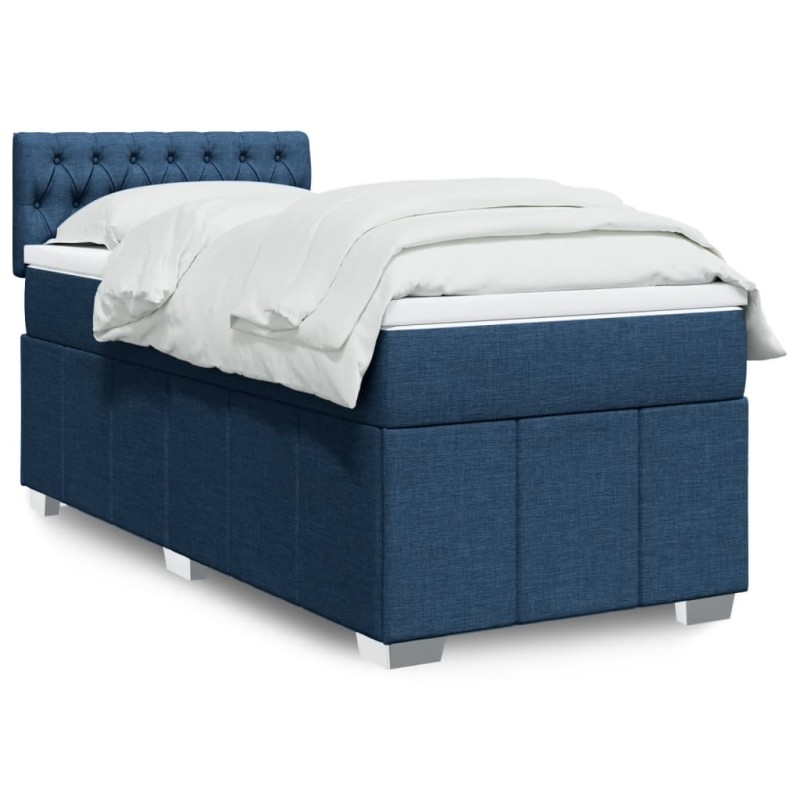 Sommier à lattes de lit avec matelas Bleu 80x200 cm Tissu 