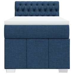 Sommier à lattes de lit avec matelas Bleu 80x200 cm Tissu 