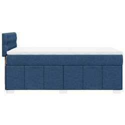 Sommier à lattes de lit avec matelas Bleu 80x200 cm Tissu 
