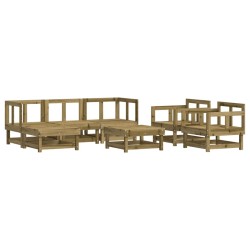Salon de jardin 7 pcs bois de pin imprégné 