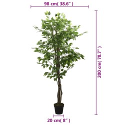Ficus artificiel 1260 feuilles 200 cm vert 