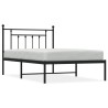 Cadre de lit métal sans matelas avec tête de lit noir 107x203cm 