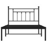 Cadre de lit métal sans matelas avec tête de lit noir 107x203cm 