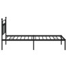 Cadre de lit métal sans matelas avec tête de lit noir 107x203cm 
