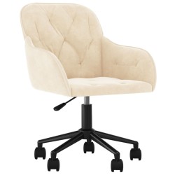 Chaise pivotante de bureau Crème Velours 