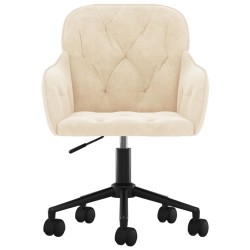 Chaise pivotante de bureau Crème Velours 