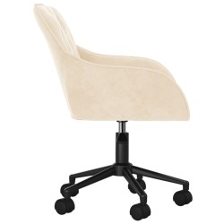 Chaise pivotante de bureau Crème Velours 