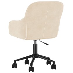 Chaise pivotante de bureau Crème Velours 