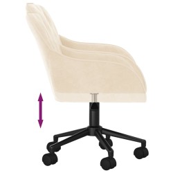 Chaise pivotante de bureau Crème Velours 