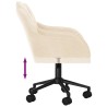 Chaise pivotante de bureau Crème Velours 
