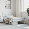Cadre de lit métal sans matelas et tête de lit blanc 107x203 cm 