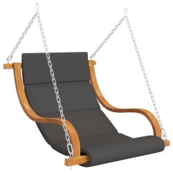 Chaise balançoire avec coussin bois d'épicéa avec finition teck 