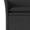 Ensemble à manger de jardin et coussins 5 pcs noir rotin acacia 