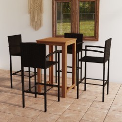 Ensemble de bar de jardin 5 pcs Marron 