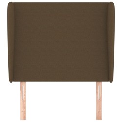 Tête de lit avec oreilles Marron foncé 83x23x118/128 cm Tissu 