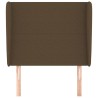 Tête de lit avec oreilles Marron foncé 83x23x118/128 cm Tissu 