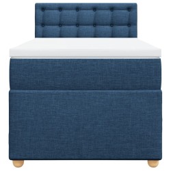Sommier à lattes de lit avec matelas Bleu 90x190 cm Tissu 