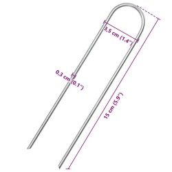 Piquets de sol en forme de U 25 pcs 15x3,5 cm acier galvanisé 