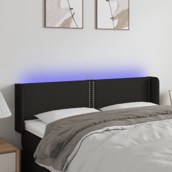 Tête de lit à LED Noir 147x16x78/88 cm Tissu 