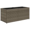 Jardinières avec 2 pots 2 pcs gris 72x30x32 cm résine tressée 