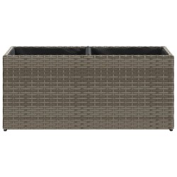 Jardinières avec 2 pots 2 pcs gris 72x30x32 cm résine tressée 