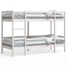 Lit superposé sans matelas blanc 75x190 cm bois de pin massif 