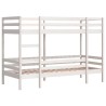 Lit superposé sans matelas blanc 75x190 cm bois de pin massif 