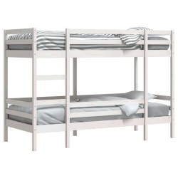 Lit superposé sans matelas blanc 75x190 cm bois de pin massif 