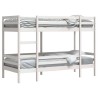 Lit superposé sans matelas blanc 75x190 cm bois de pin massif 