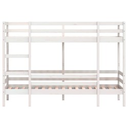 Lit superposé sans matelas blanc 75x190 cm bois de pin massif 